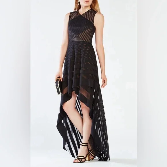 BCBGMaxAzria Keana High-Low Black Sleeveless Formal Dress Size 8 - Picture 1 of 10